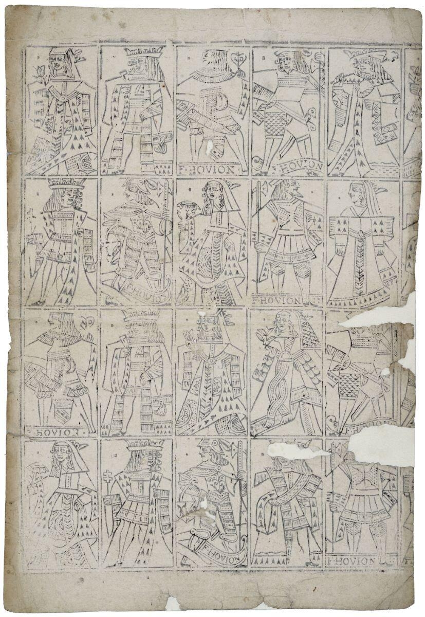 planche de cartes à jouer au portrait de Lorraine (titre factice)